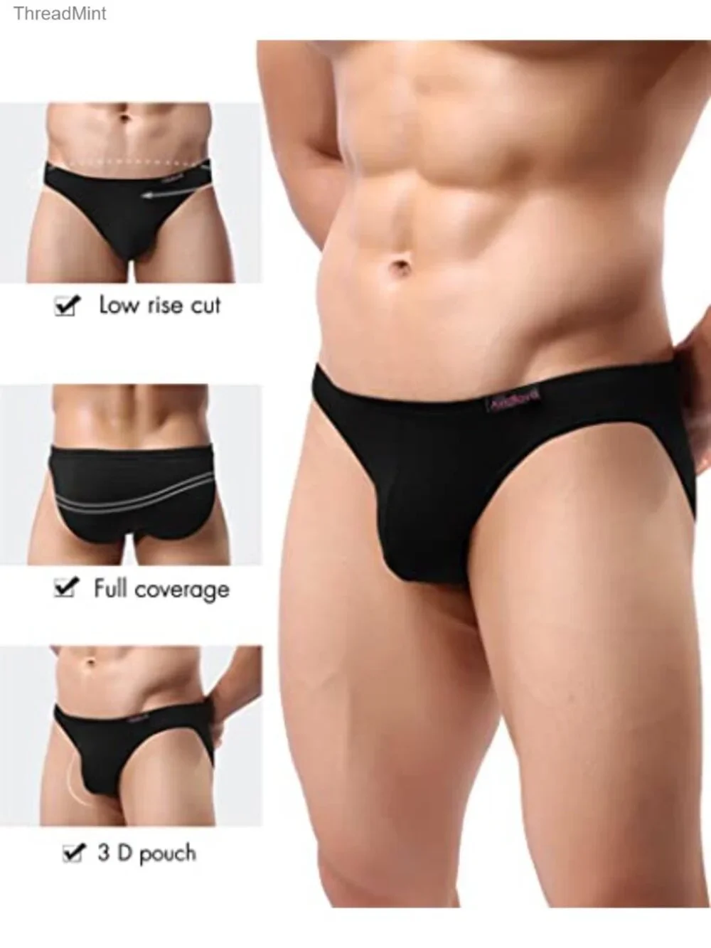 Mens Bikini Underwear Low Rise Briefs Microfiber 4 Pack